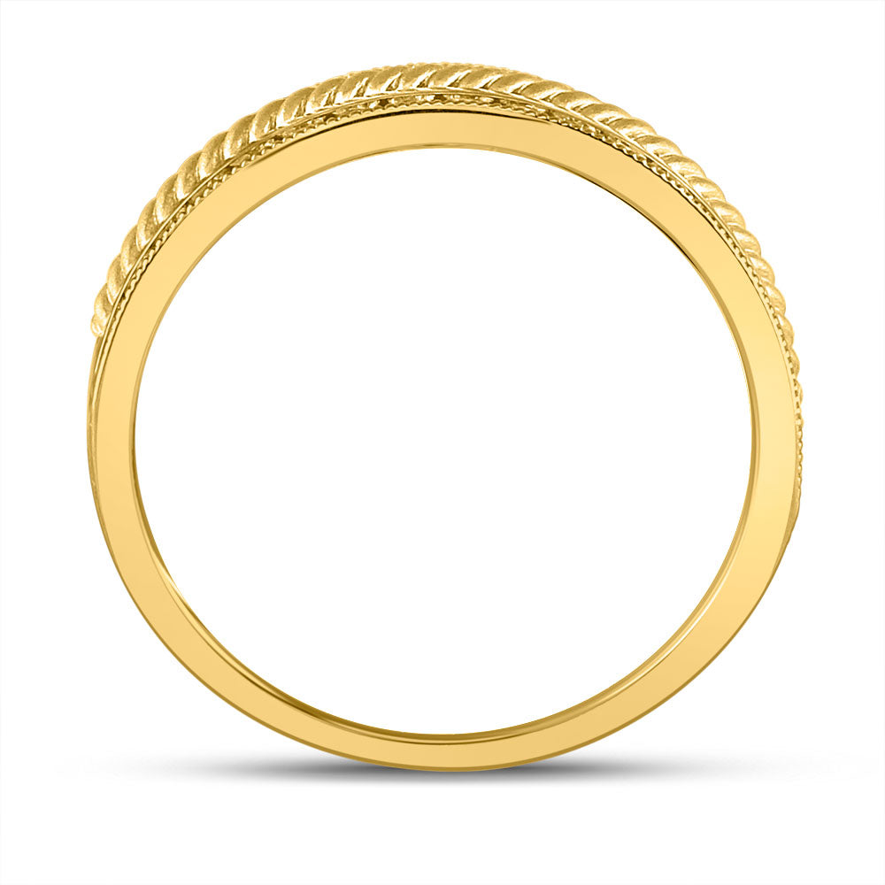 14kt Yellow Gold Mens Round Diamond Wedding Rope Band Ring 3/4 Cttw