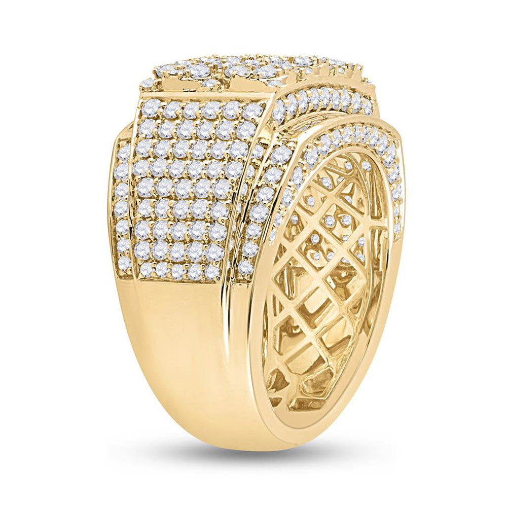 14kt Yellow Gold Mens Round Diamond Fashion Ring 3-3/4 Cttw