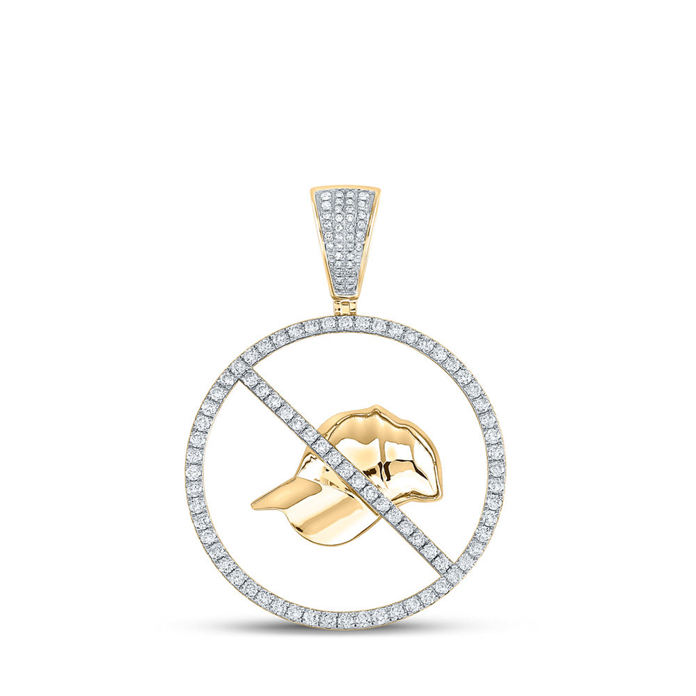 10kt Yellow Gold Mens Round Diamond No Cap Charm Pendant 2 Cttw