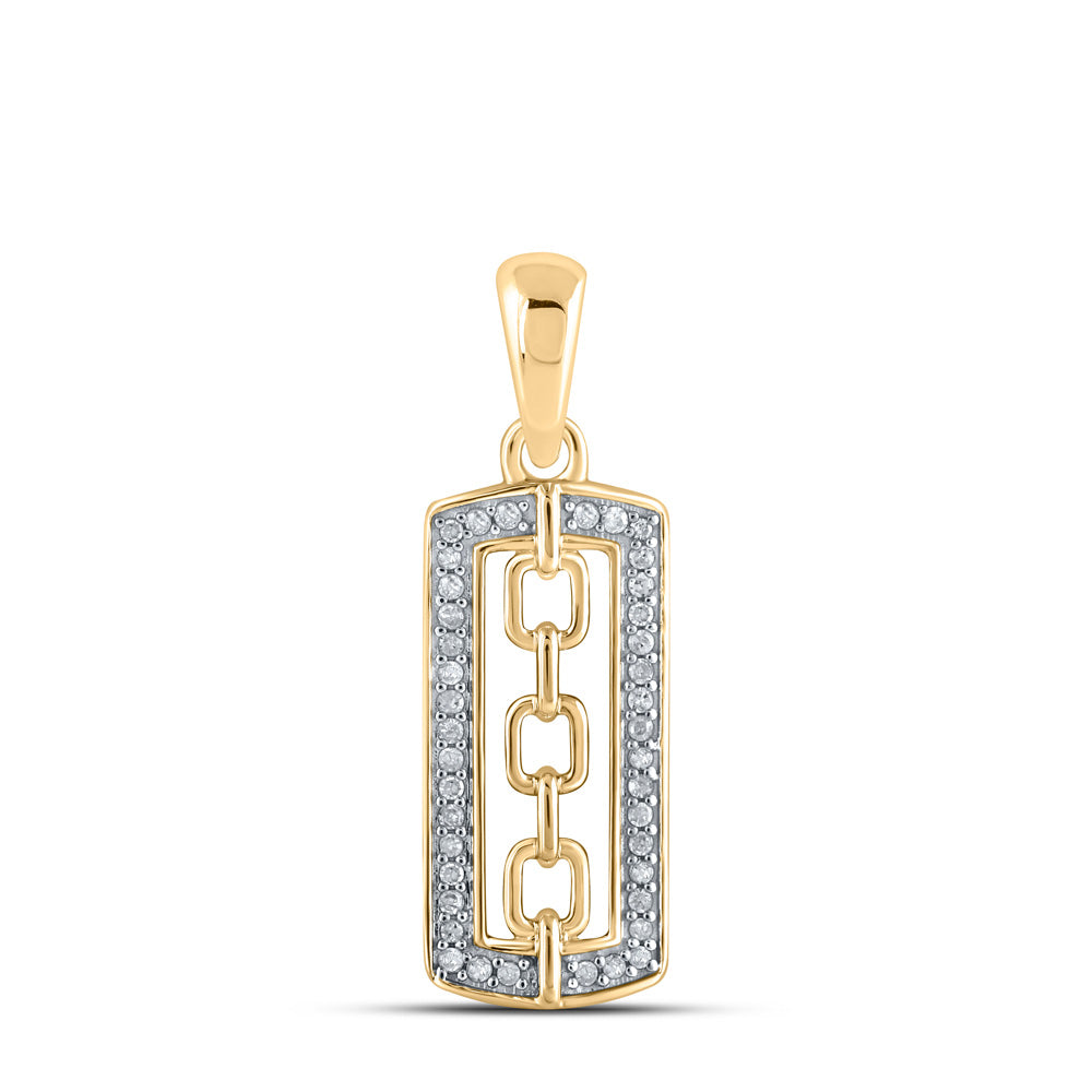 10kt Yellow Gold Womens Round Diamond Fashion Pendant 1/10 Cttw