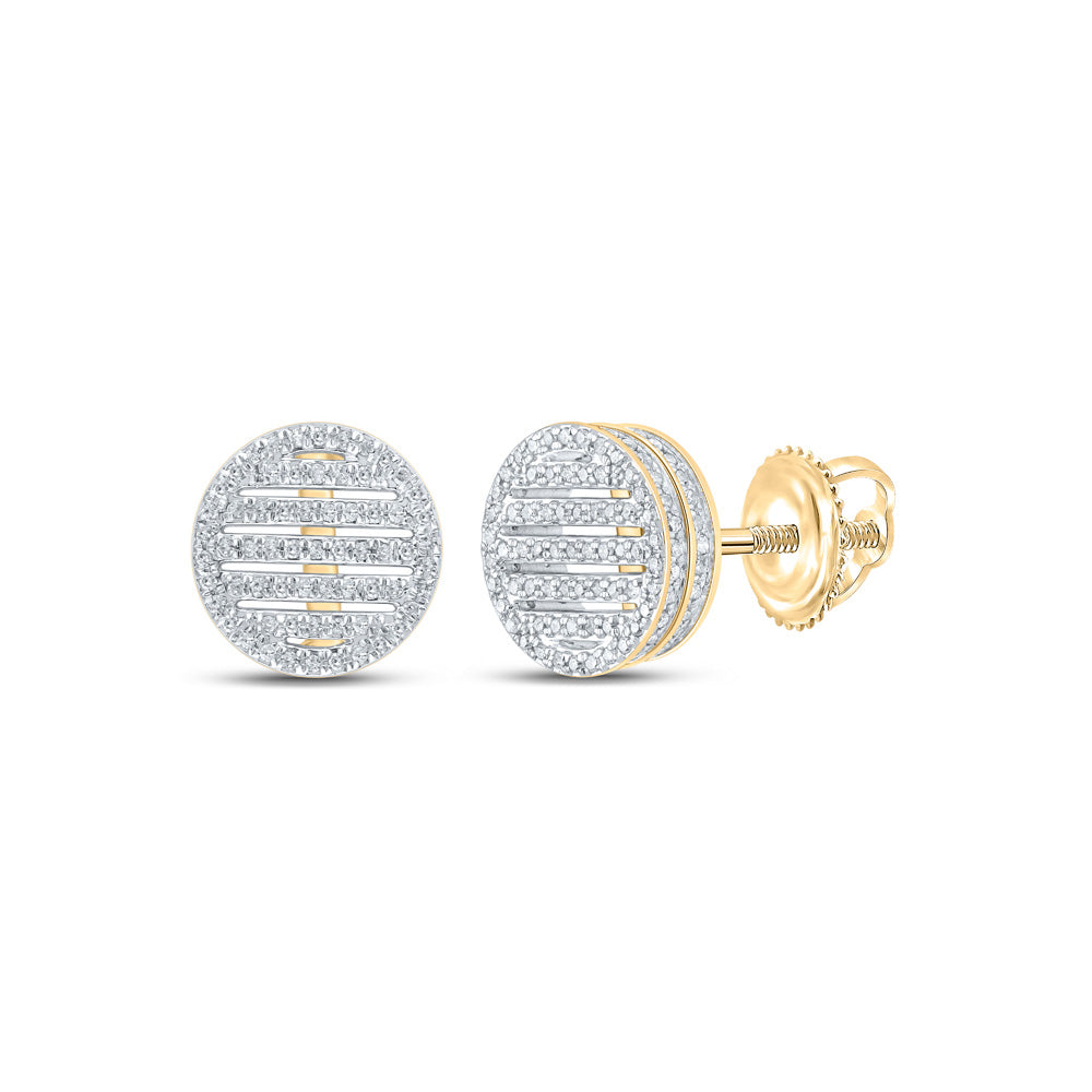 10kt Yellow Gold Womens Round Diamond Circle Earrings 3/4 Cttw