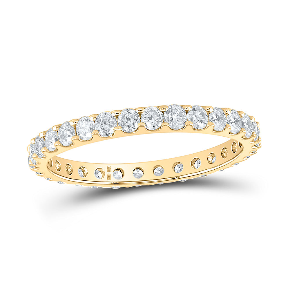 10kt Yellow Gold Womens Round Diamond Eternity Wedding Band 7/8 Cttw