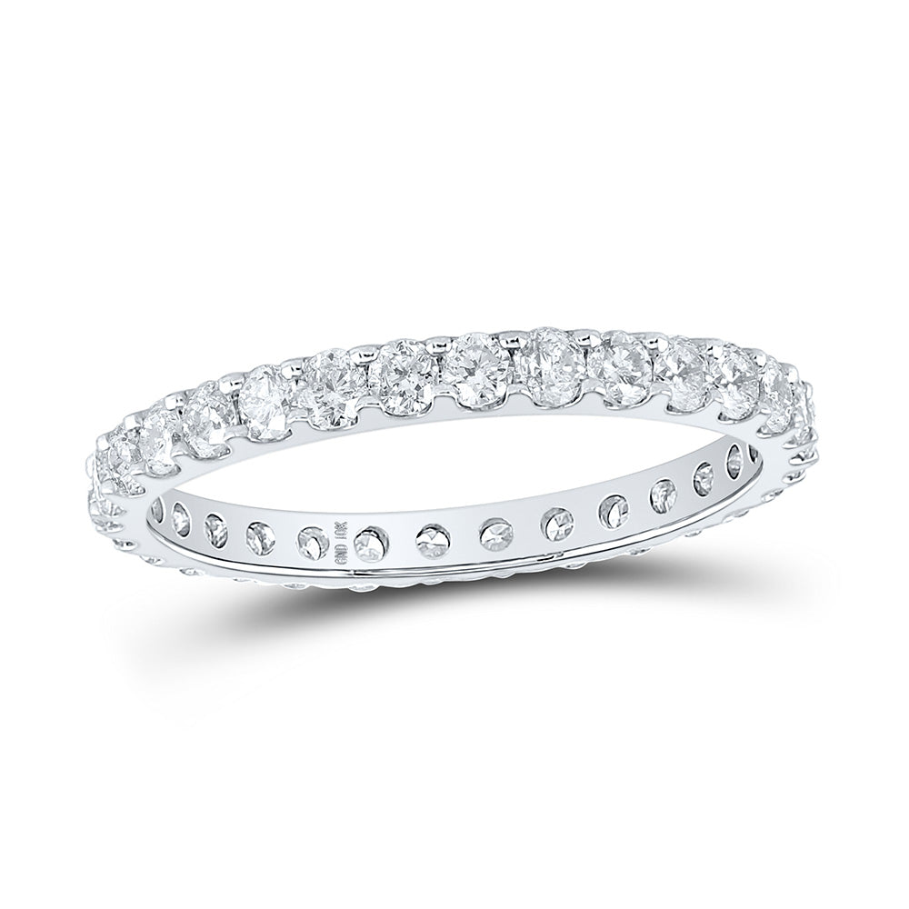 10kt White Gold Womens Round Diamond Eternity Wedding Band 7/8 Cttw