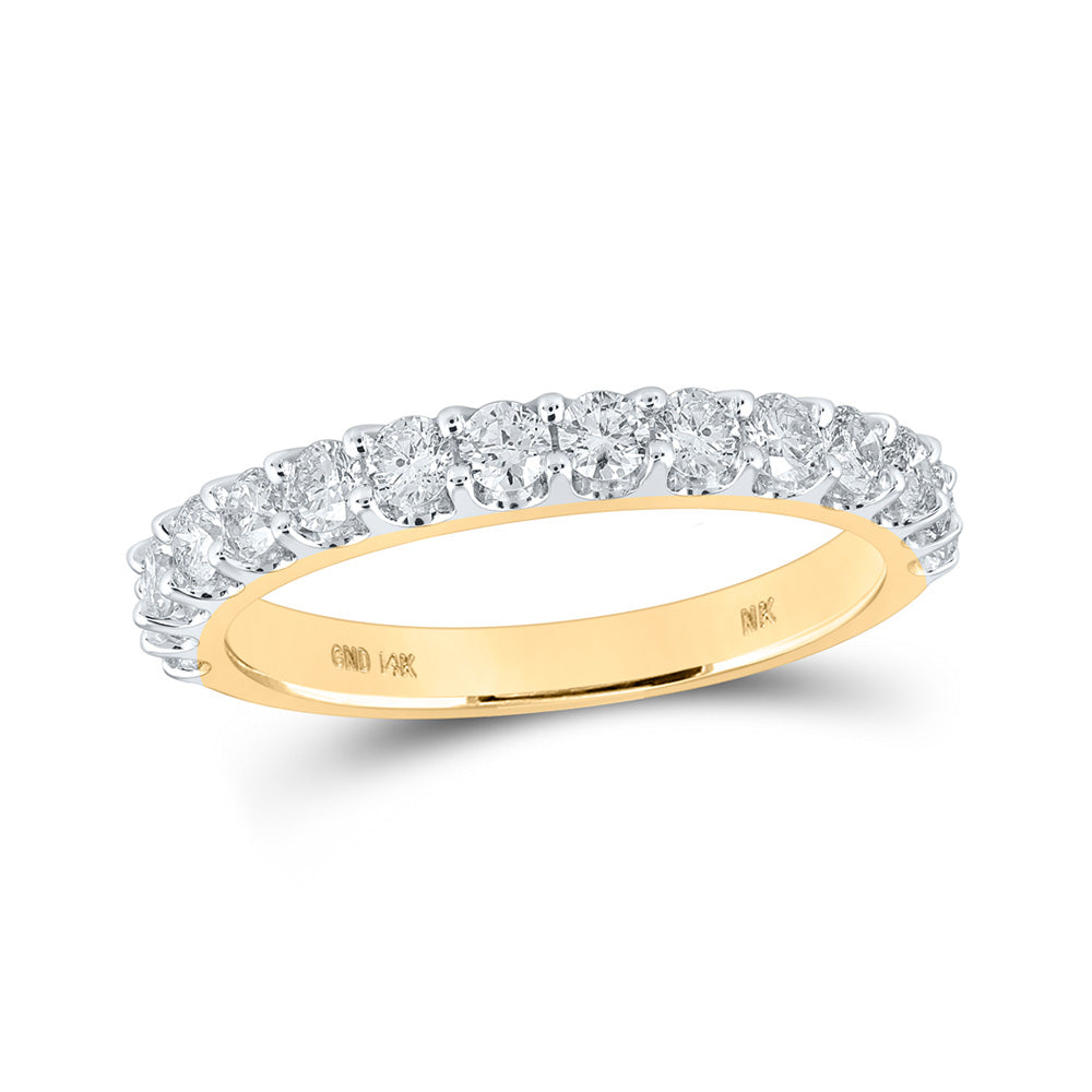 14kt Yellow Gold Womens Round Diamond Wedding Band 7/8 Cttw