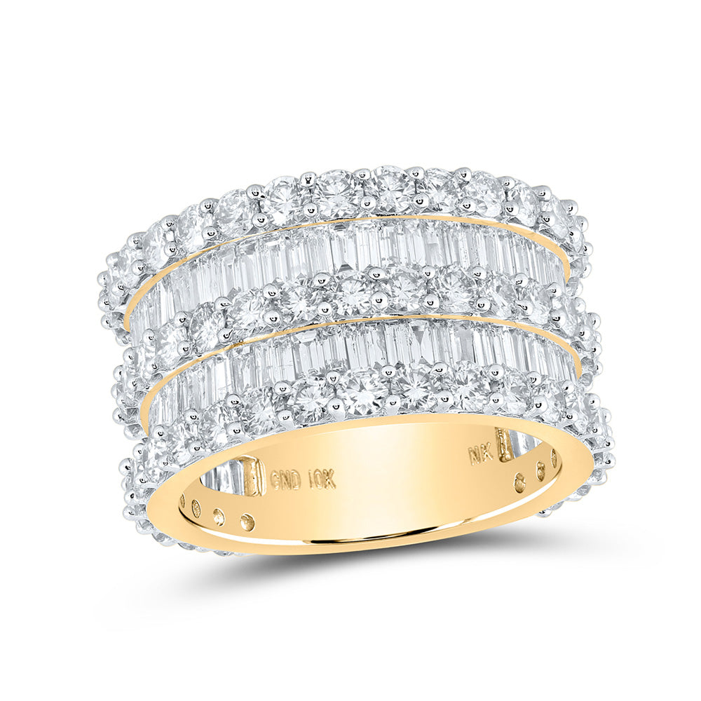 10kt Yellow Gold Mens Round Diamond Eternity Ring 6-7/8 Cttw