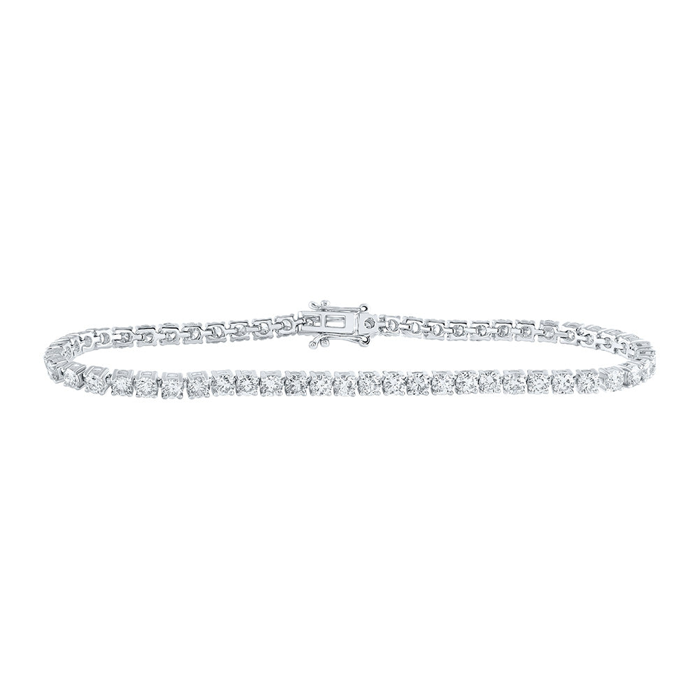 14kt White Gold Womens Round Diamond Fashion Bracelet 6 Cttw