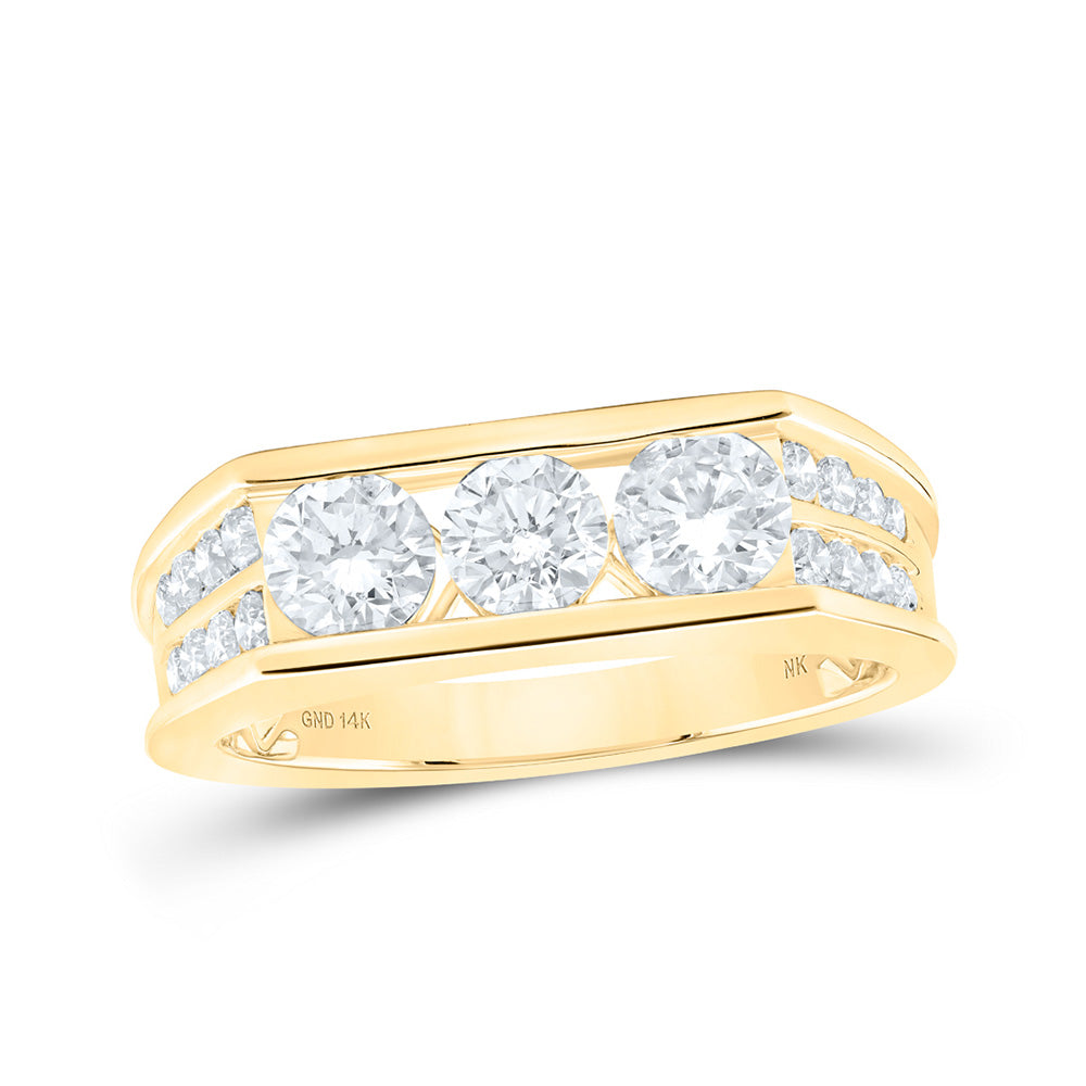 14kt Yellow Gold Mens Round Diamond Band Ring 2 Cttw