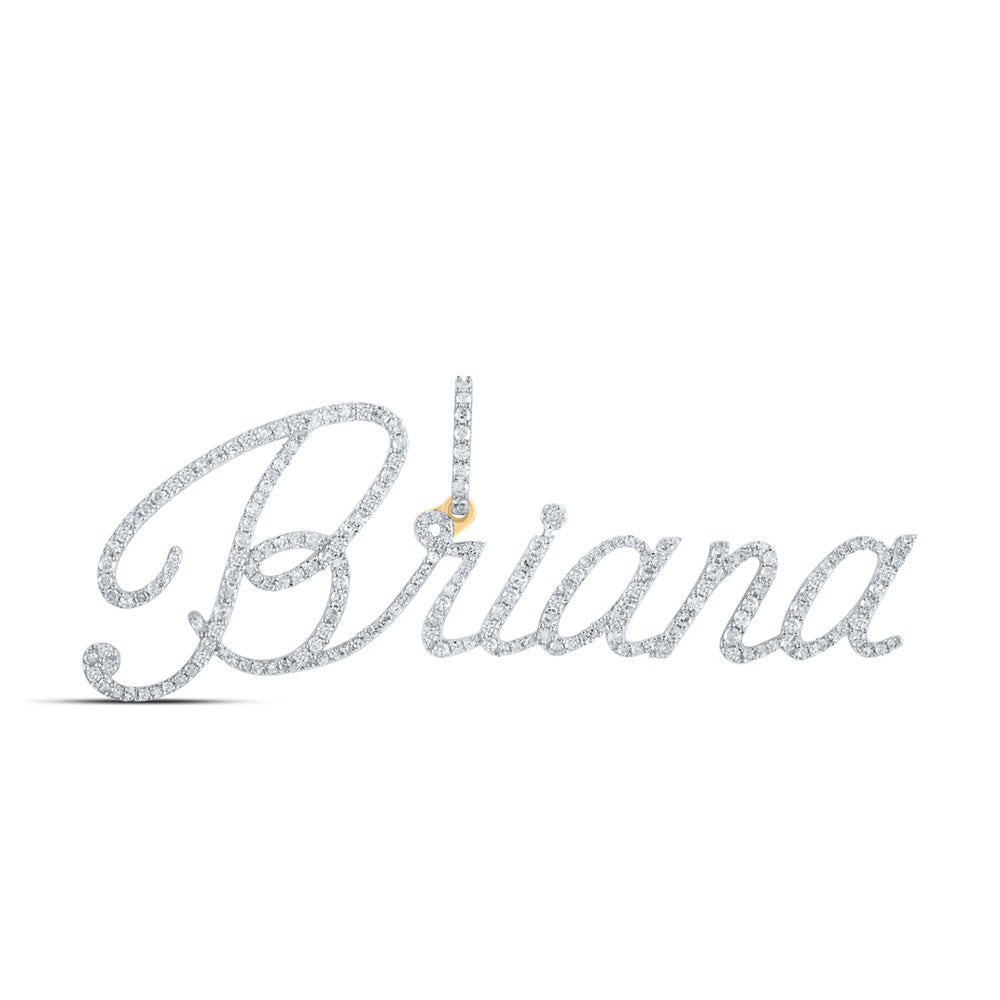 10kt Yellow Gold Womens Round Diamond BRIANA Name Pendant 1 Cttw