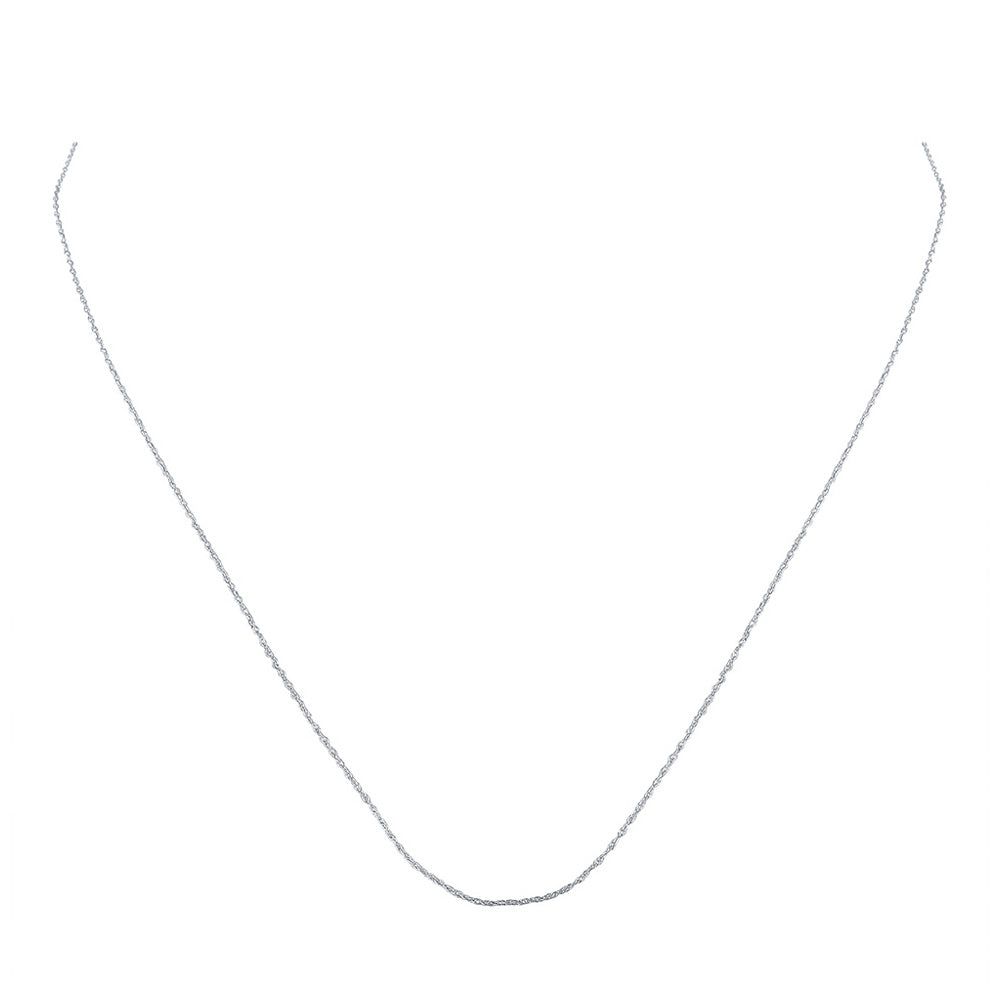 10kt White Gold 18-inch Rope Chain with Spring-ring Closure