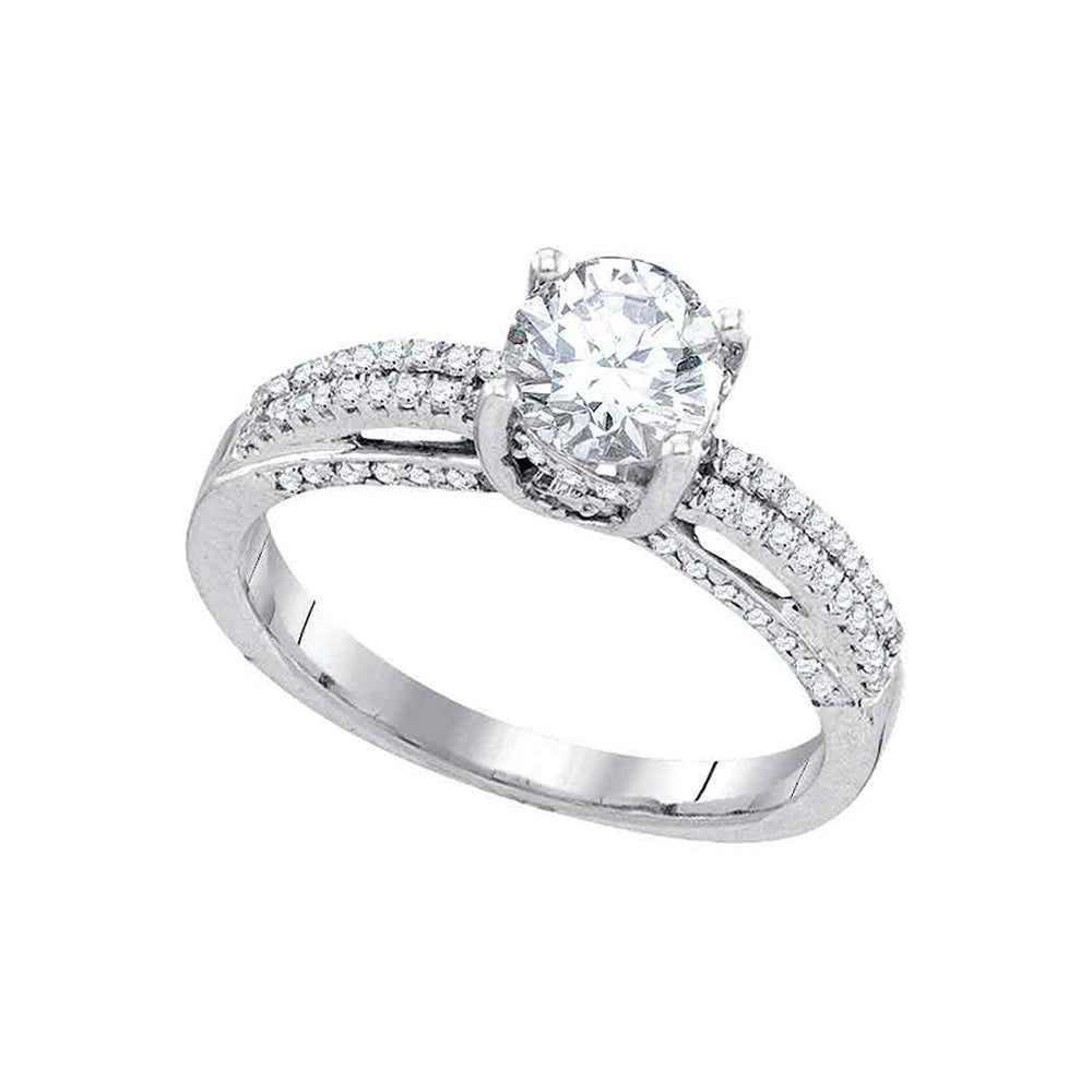 14kt White Gold Round Diamond Solitaire Bridal Wedding Engagement Ring 1-1/5 Cttw