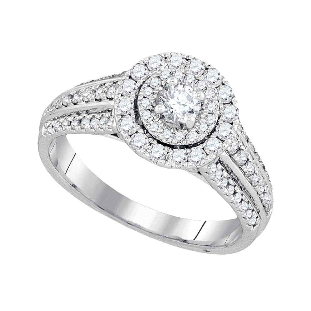 14kt White Gold Round Diamond Solitaire Bridal Wedding Engagement Ring 1 Cttw